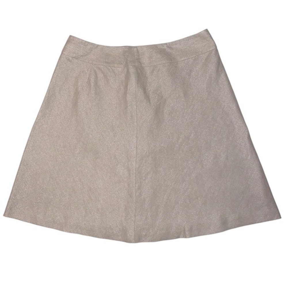 NEW Talbots Petites A-Line Skirt Women's Sz 16P Linen Blend Shimmering Cream Y2K